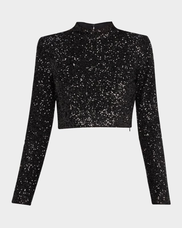 Cropped Sequin Top